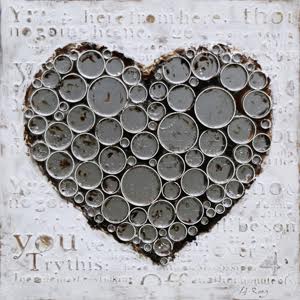 Tavla 80×80 cm Silver Hjärta