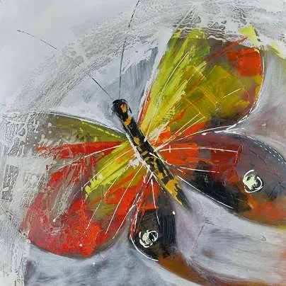Tavla 80×80 cm Gul Fjäril