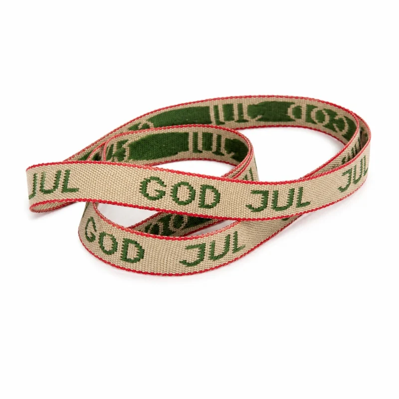 Julband "God Jul" 11 mm – Vävt Bomullsband 🎄