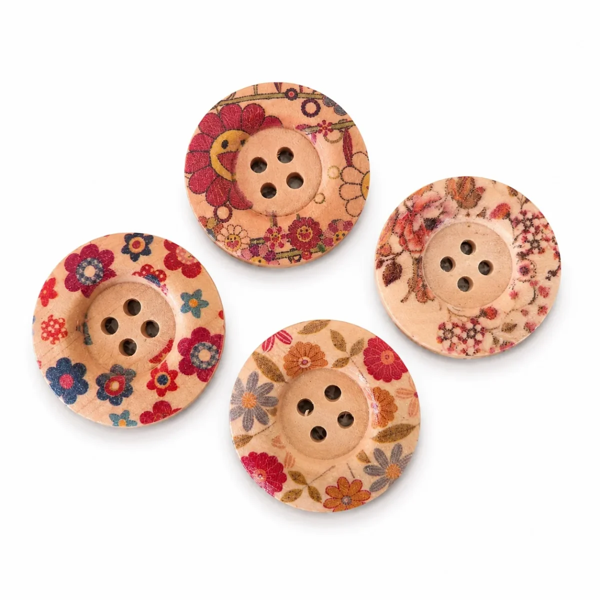 Träknapp dekor - 1-pack -30mm