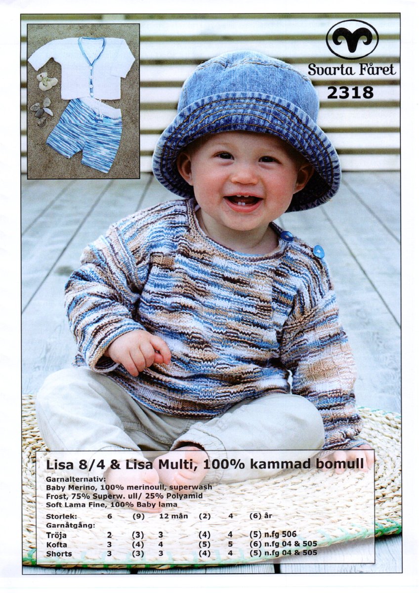 Lisa 8/4 100% kammad bomull BabyTröja, Kofta, och Shorts – 2318 DD - Bild 2